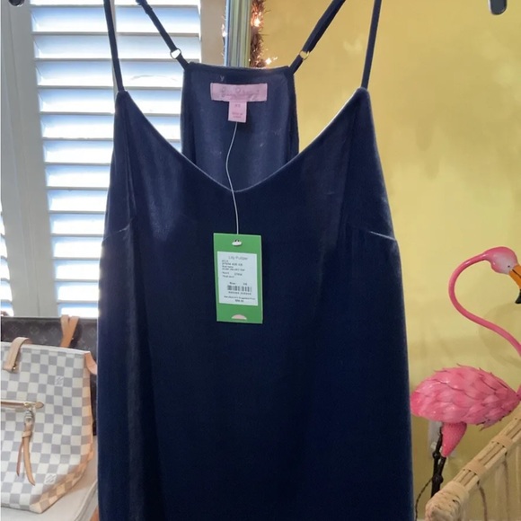 Lilly Pulitzer NWT Dusk Velvet Tank Top True Navy $88 Size XS WOW! - Picture 3 of 6
